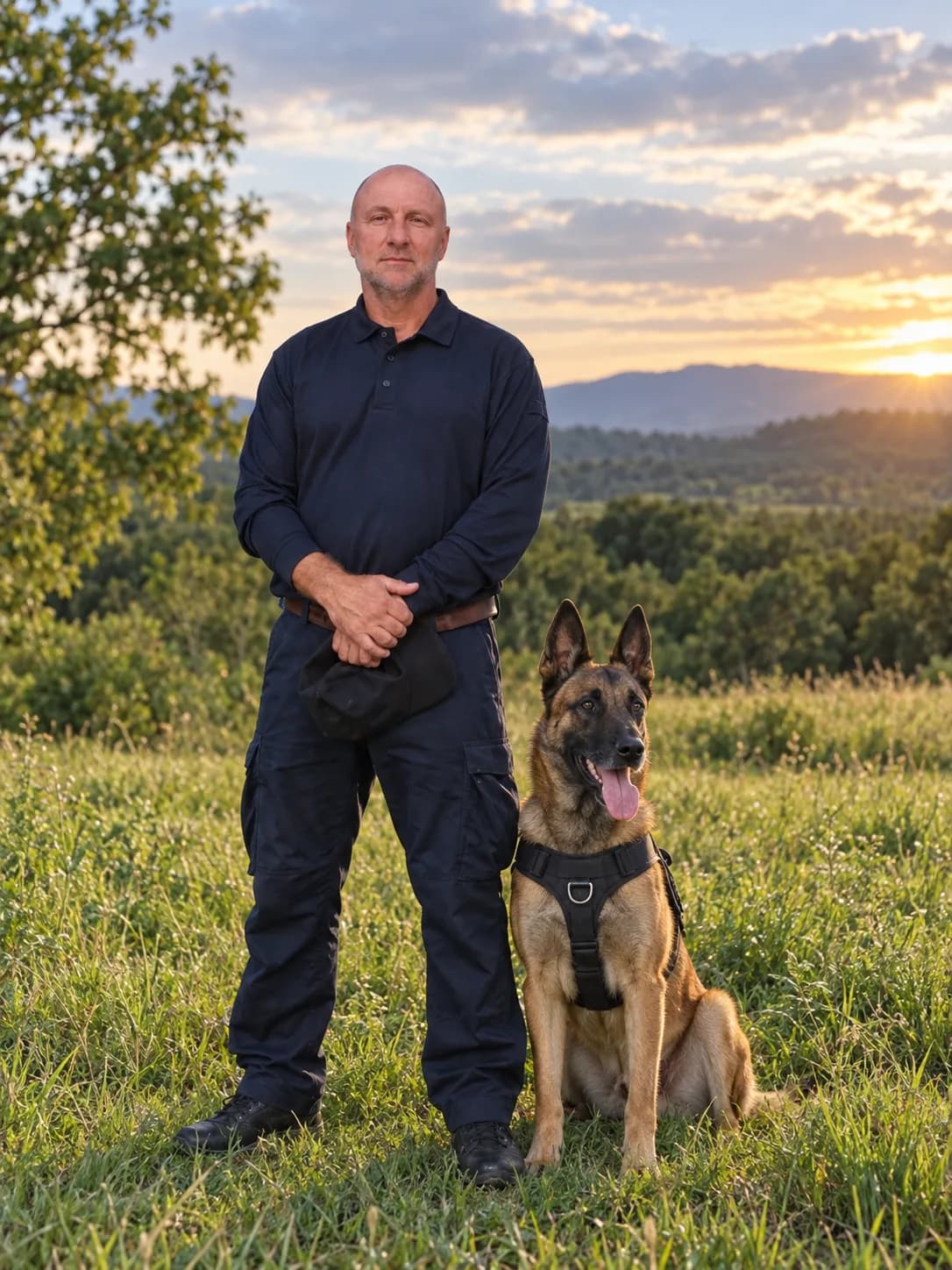 Claude Perrin with a Malinois